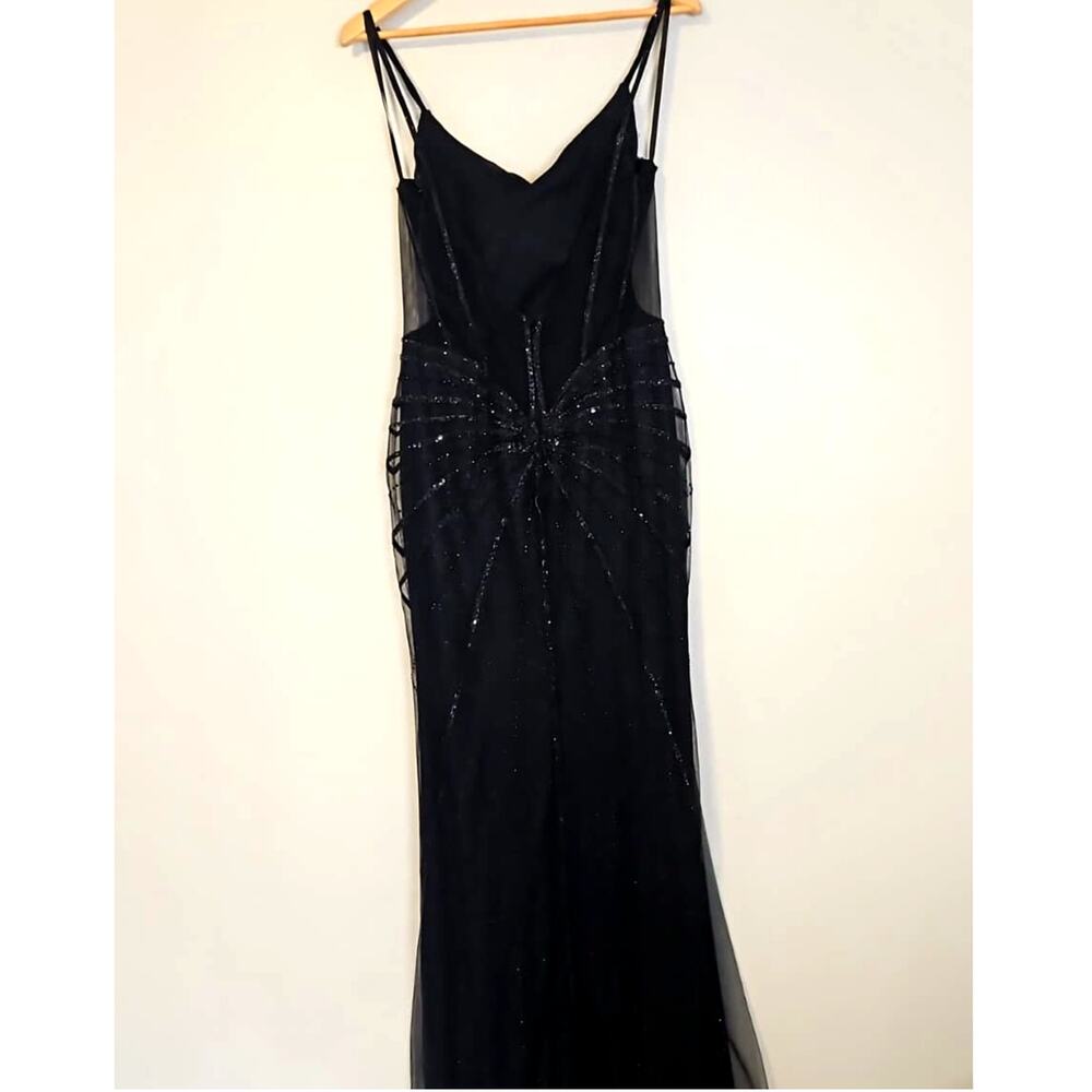Beaded Sheer Bodice Gown with Sweetheart Neckline - Picture 3 of 4